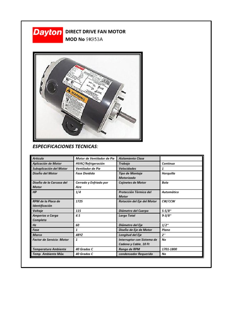 Direct Drive Fan Motor | PDF