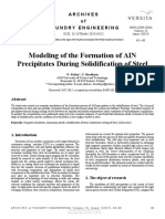 Modeling of The Formation of Aln Precipitates During Solidification of Steel