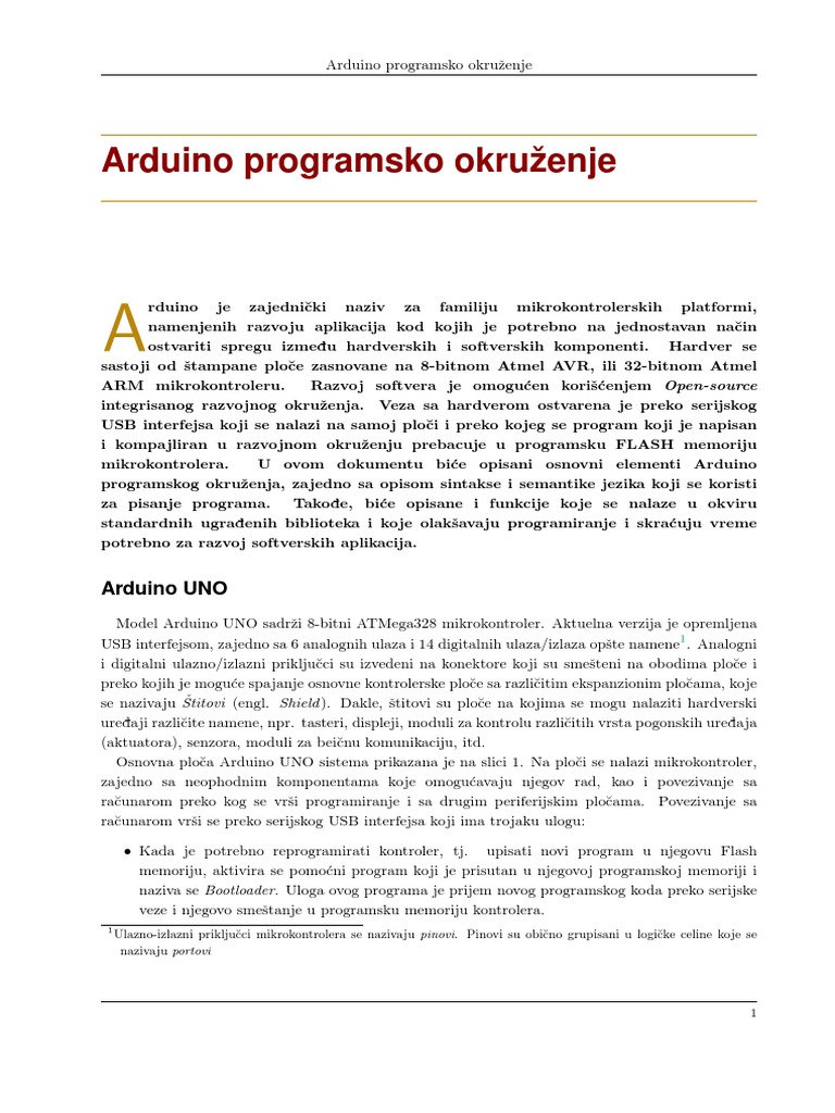 Arduino Uputstvo PDF | PDF