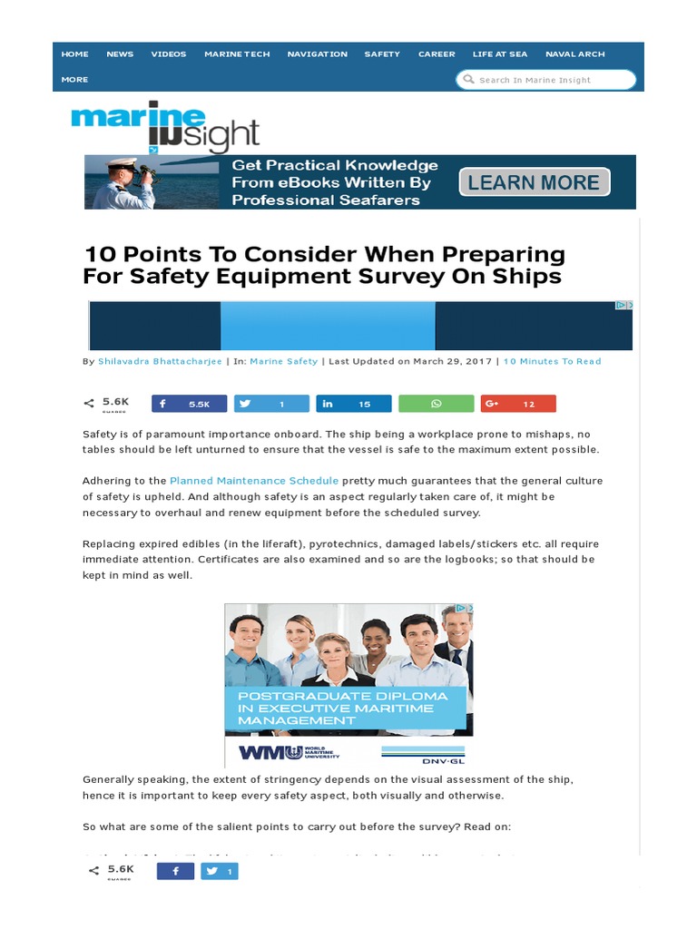 10 Points To Consider When Preparing For Safety Equipment Survey On