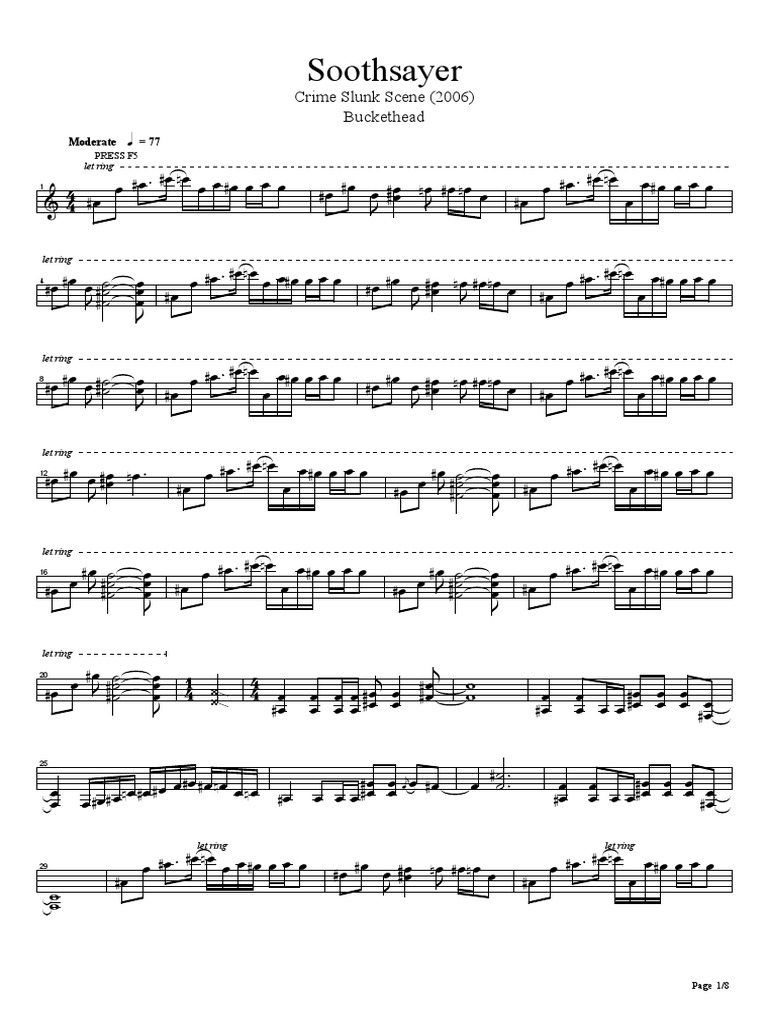 Soothsayer Guitar Tabs and Chords | PDF | Progressive Rock