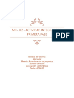 MII - U2 - Actividad Integradora. Primera