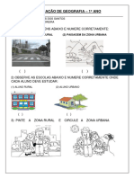 Avaliação de Geografia - 1º Ano