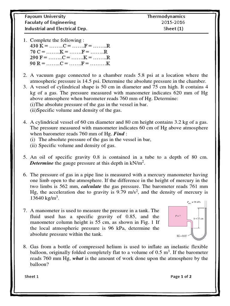 sheet_1 | Pressure Measurement | Pressure