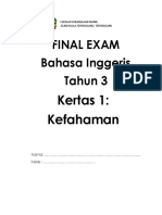 Final Exam Bahasa Inggeris Tahun 3: Kertas 1: Kefahaman