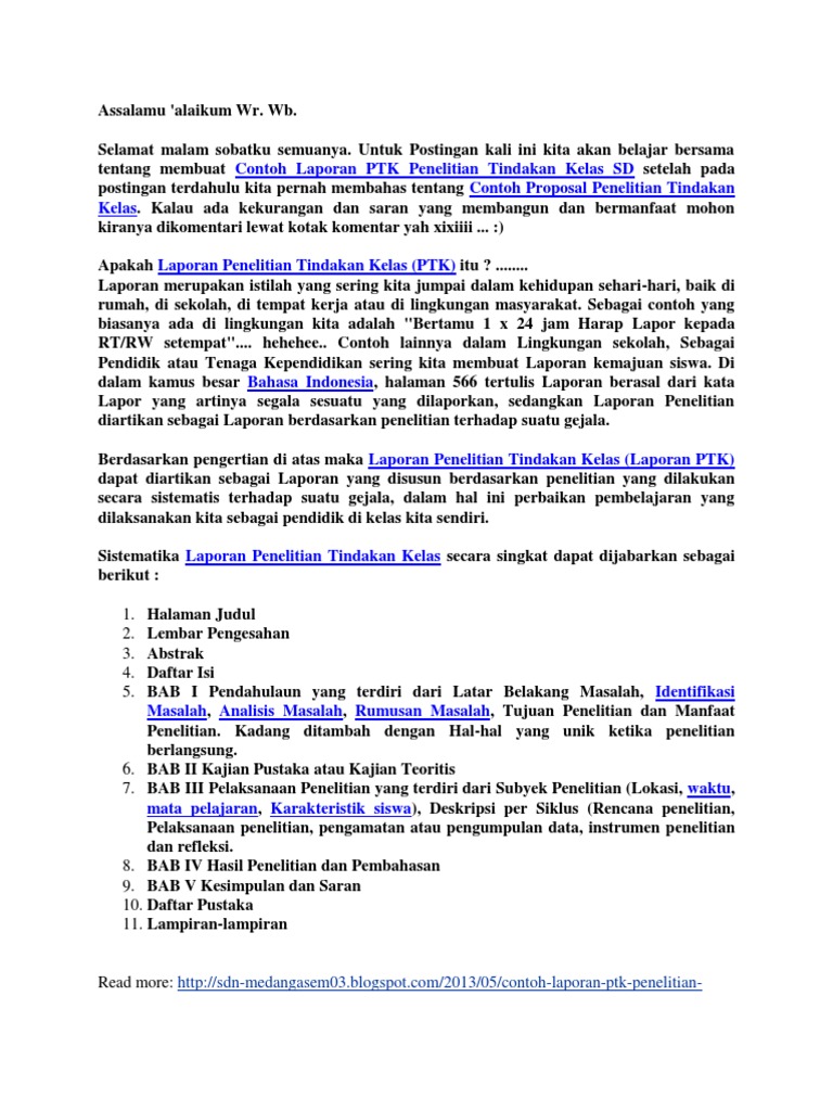 Contoh Proposal Ptk Bahasa Indonesia Kelas 1 Temukan Contoh
