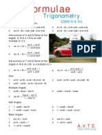 CBSE Trigonometry Formulae