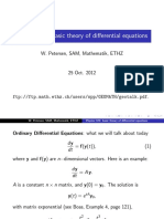 Physics 322: Basic Theory of Differential Equations: W. Petersen, SAM, Mathematik, ETHZ