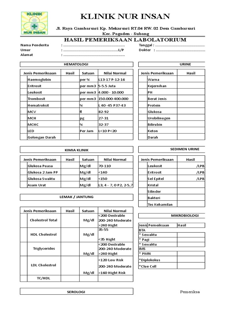 Hasil Pemeriksaan Lab Kolesterol | PDF | Kolesterol | Metabolisme