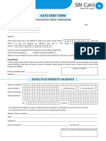 Auto Debit Form: (For Existing Credit Cardholder)