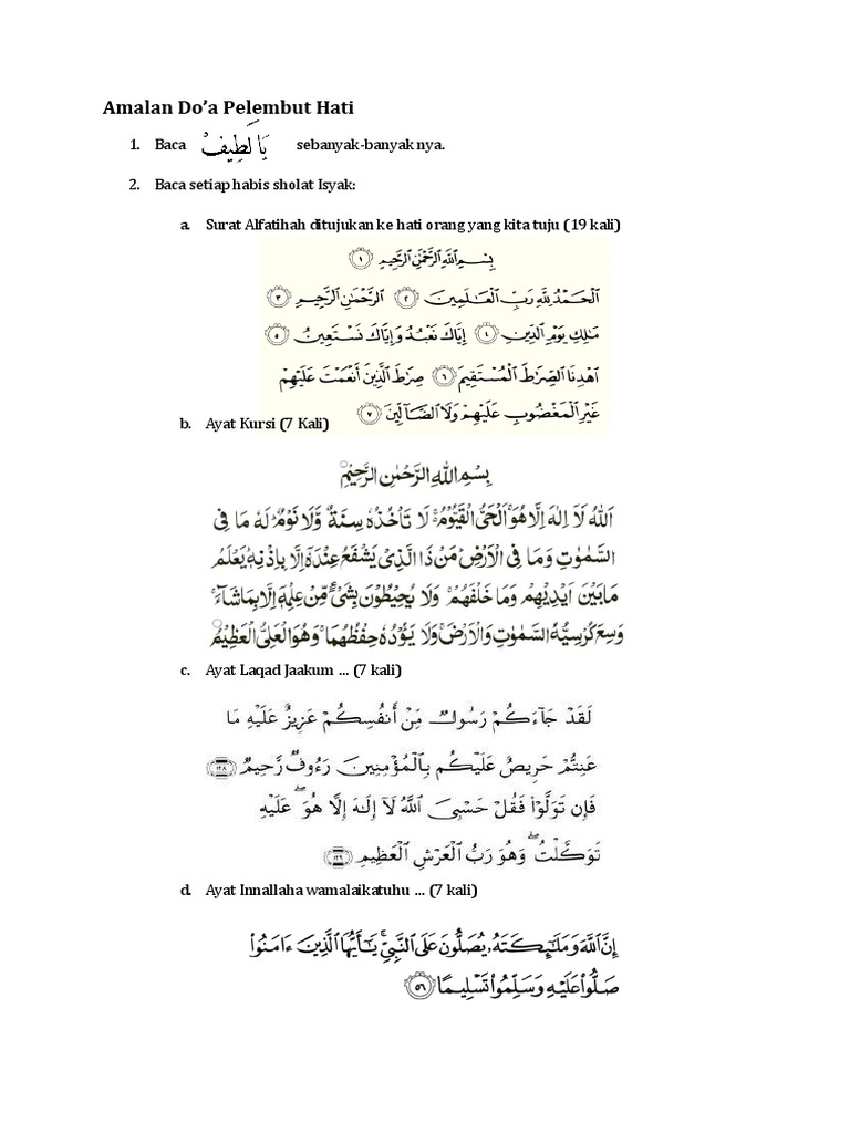 Amalan Doa Pelembut Hati Pdf