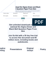Ownload Six Sigma Green and Black Belt Question Paper From Iibm
