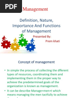 Management: Definition, Nature, Importance and Functions of Management