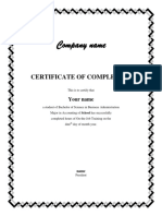 OJT Certification Sample