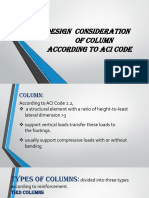 Design Consideration of Column According To Aci Code