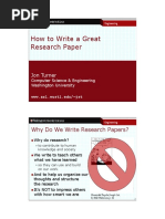 How To Write A Great Research Paper: Jon Turner