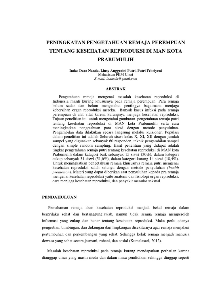 Artikel Kesehatan Reproduksi