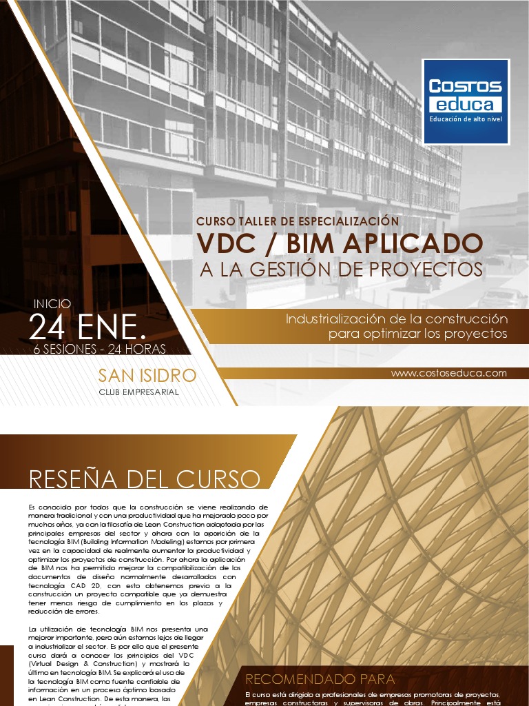 VDC Bim Aplicado A La Gestion de Proyectos | PDF | Modelado de ...