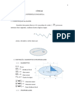 1 - Resumo de Geometria Analílica - Cônicas - Elipse, Hipérbole e Parábola - Concluído