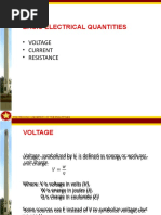 Voltage, Current and Resistance