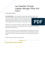 Bacaan Doa Setelah Sholat Dhuha Lengkap Dengan Niat Arti Dan Tata Cara