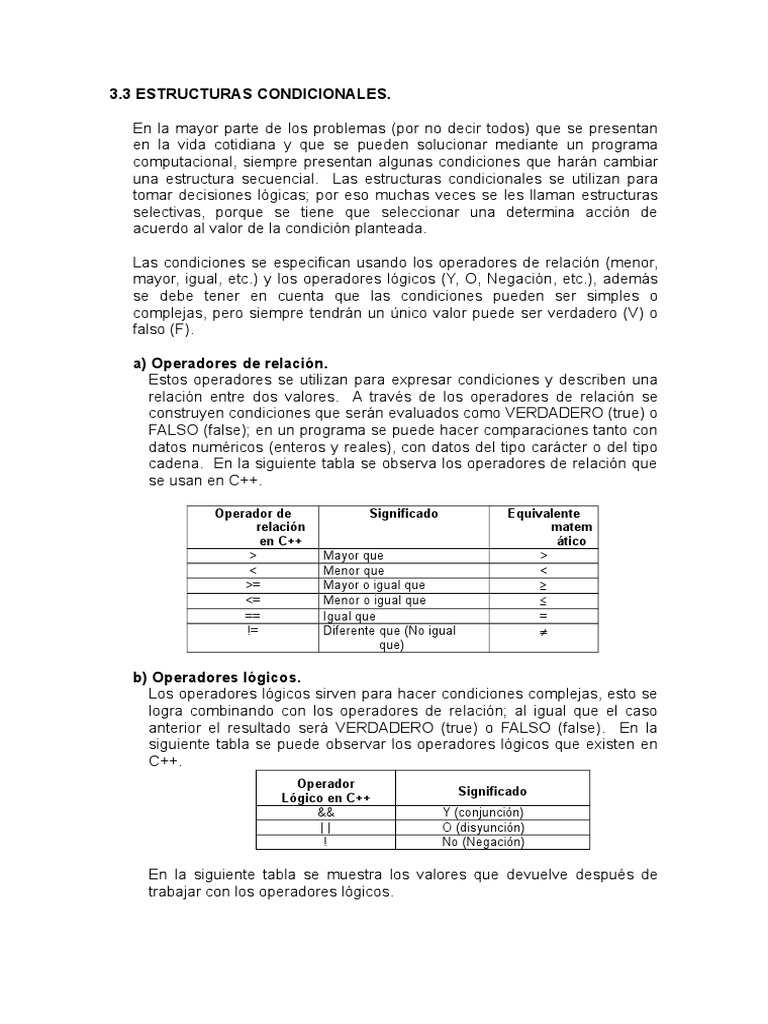 Estructuras de Control Selectiva y Repetitivas en C++