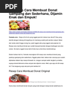 20 Resep Cara Membuat Donat Gampang Dan Sederhana