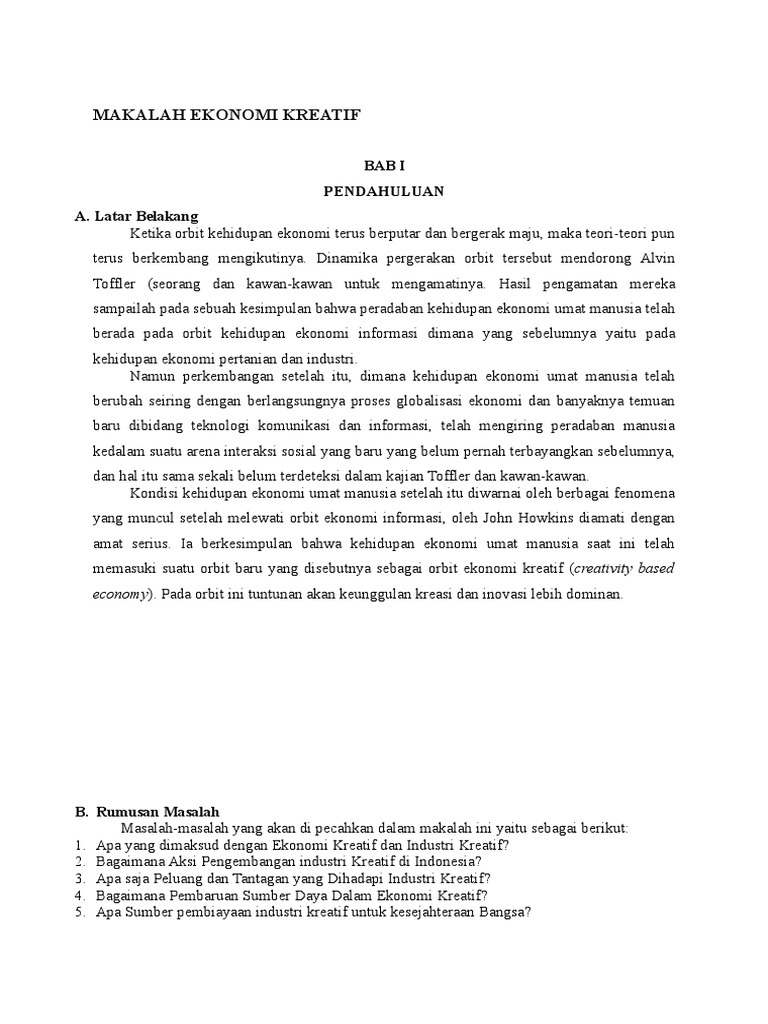 Makalah Ekonomi Kreatif Docx
