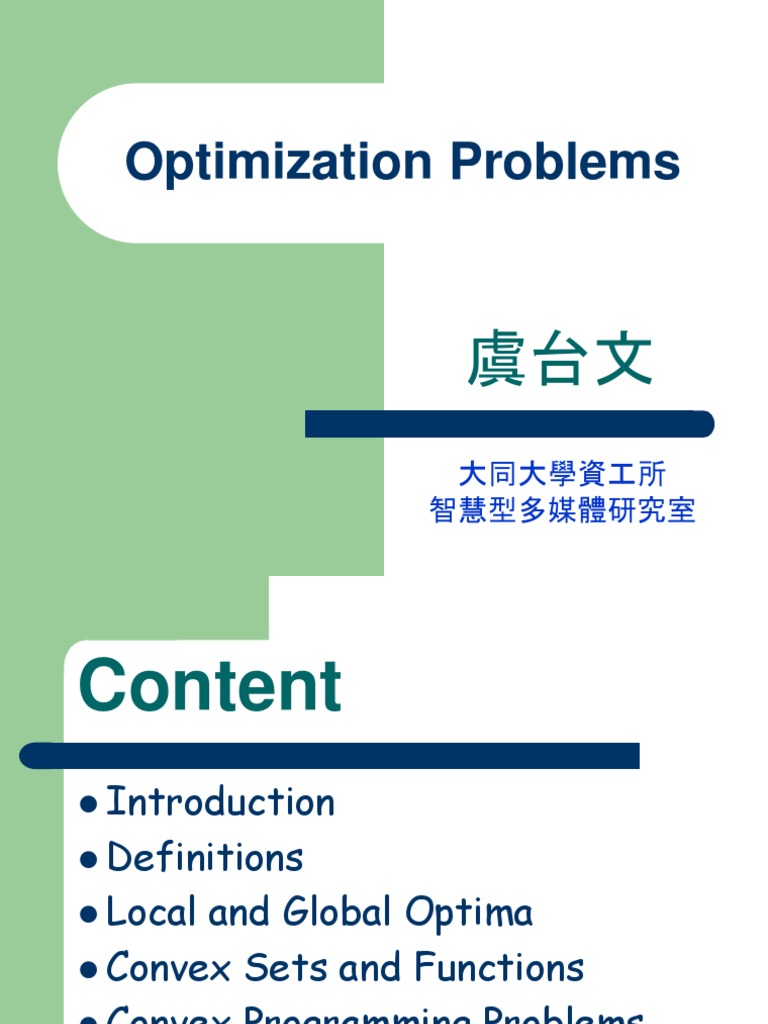 Understanding Optimization Problems | PDF | Nonlinear Programming ...