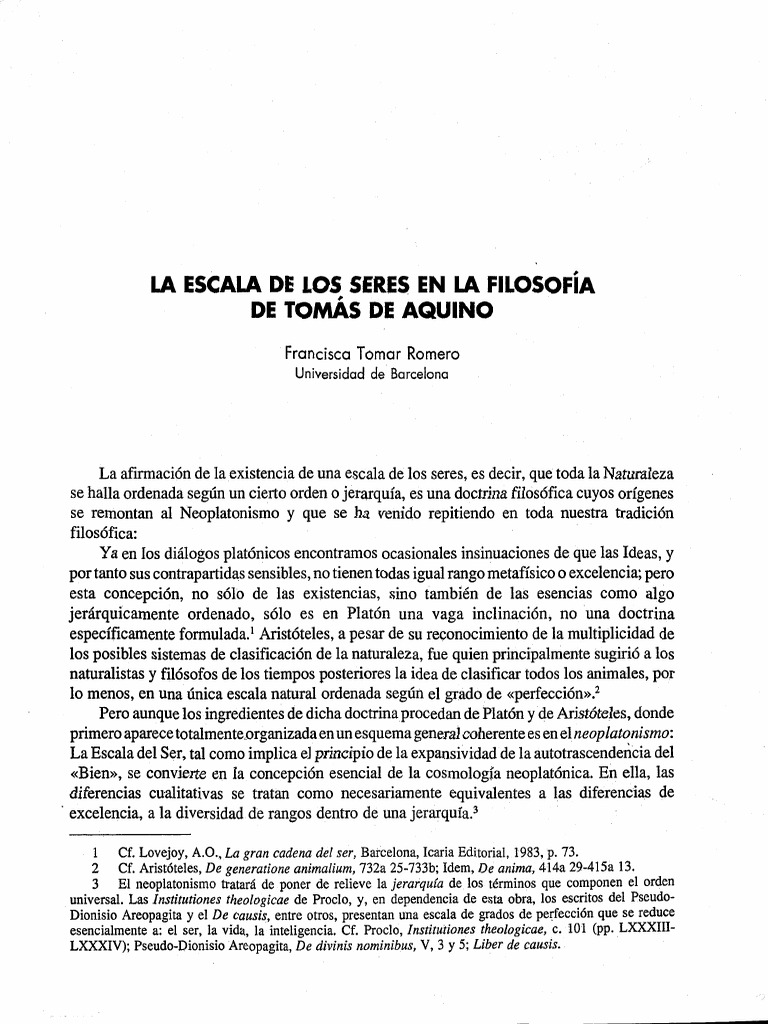 Gran Cadena Del Ser PDF Tomás de Aquino Inteligencia artificial