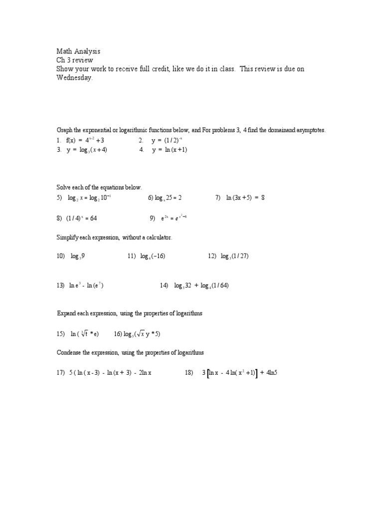 CH 3 Test, Matha Nalysis | PDF