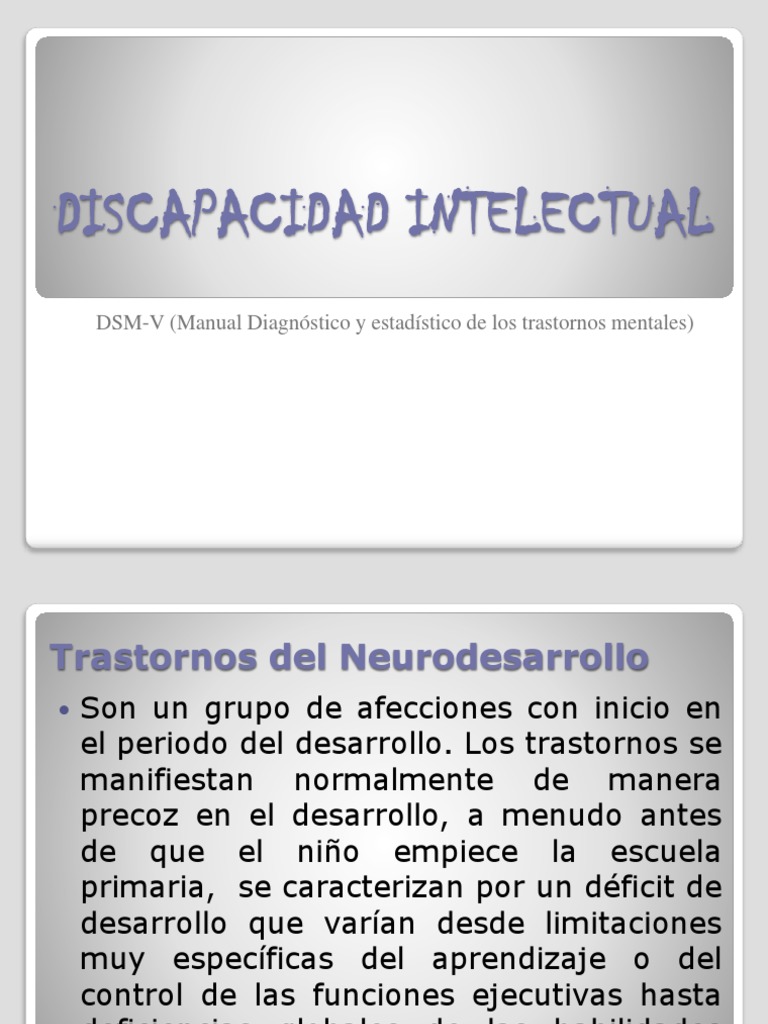 Discapacidad Intelectual DsmV Discapacidad intelectual