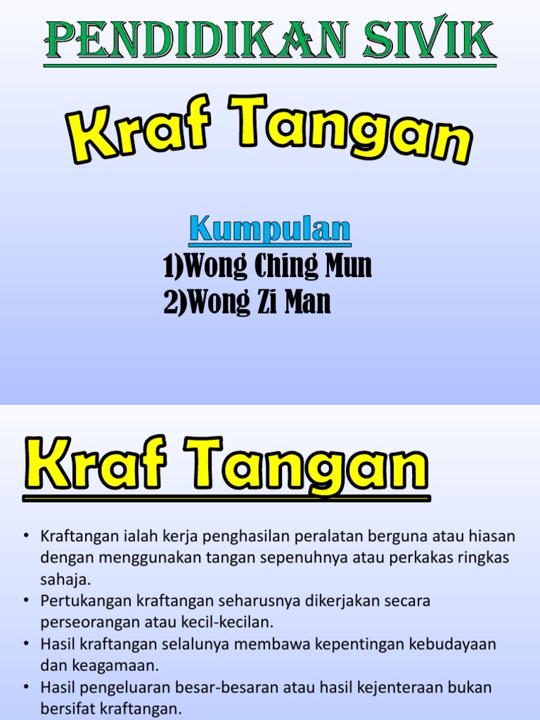 Kraf Tangan Atau Kraftangan