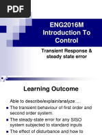 ENG2016M Introduction To Control: Transient Response & Steady State Error