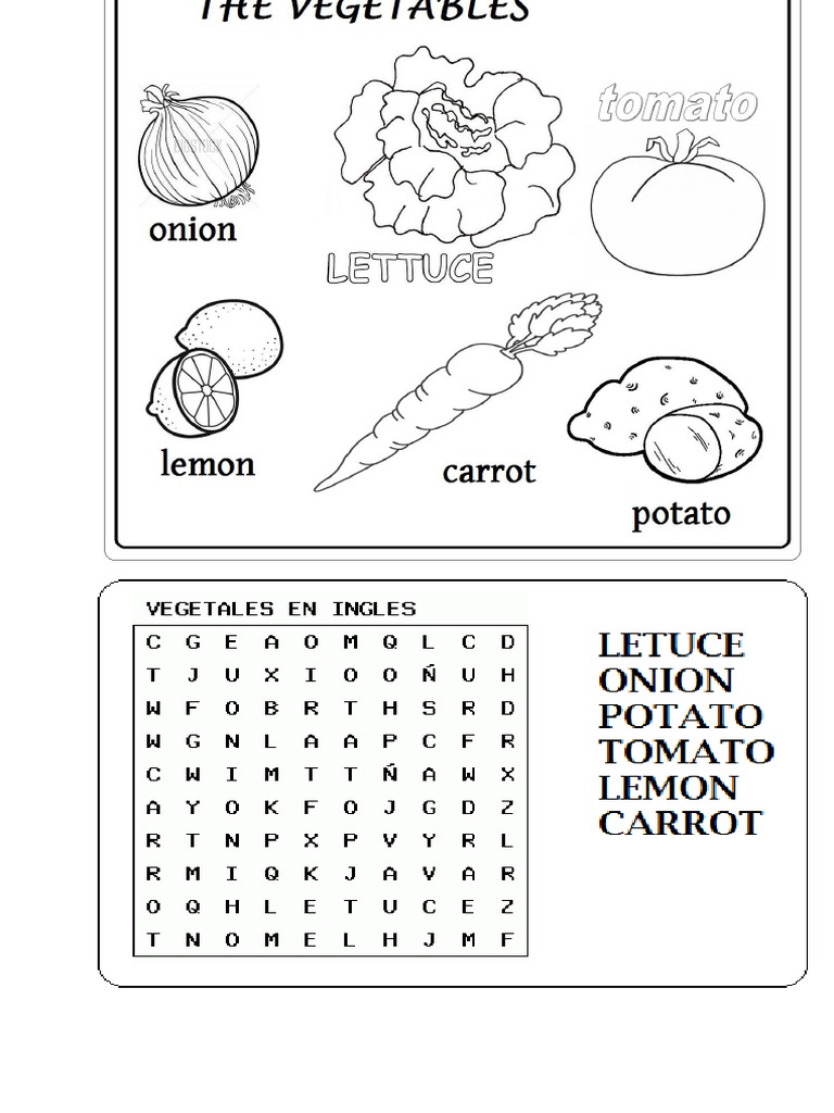 Los Vegetales en Ingles PDF