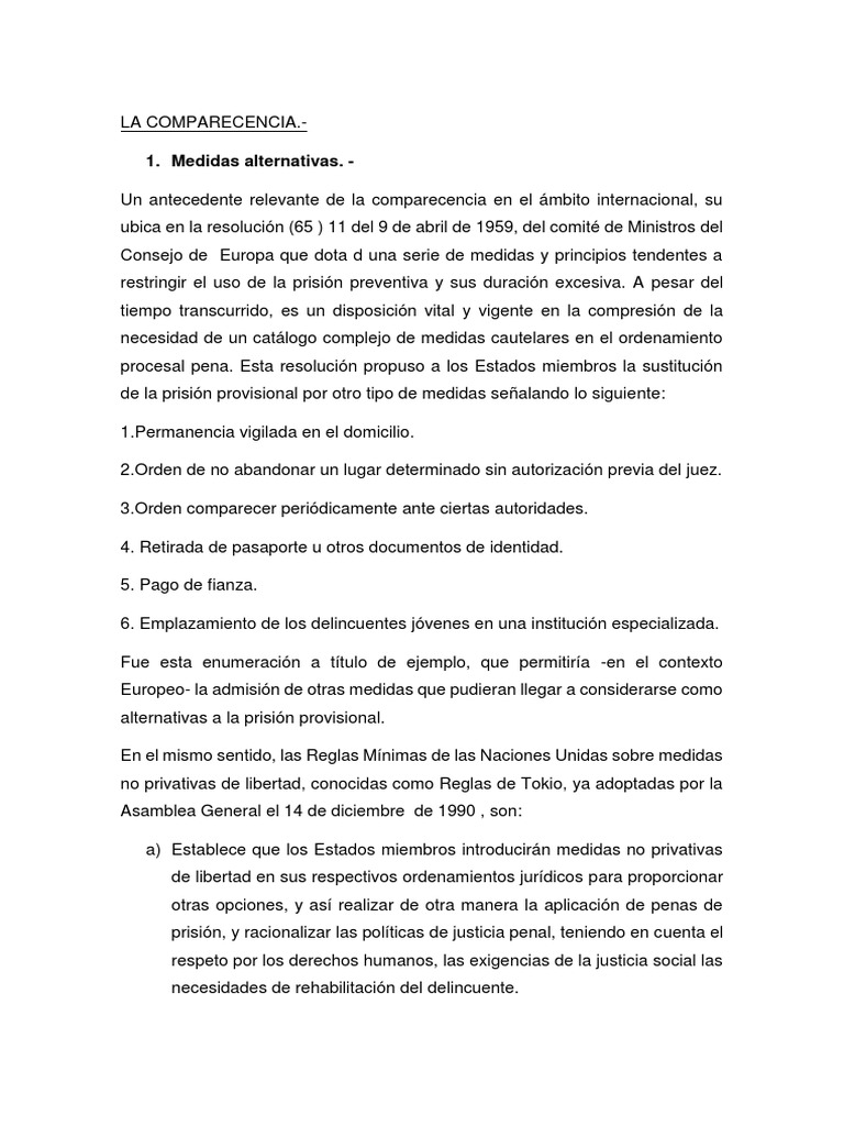 La Comparecencia | PDF | Mandato | Derecho penal