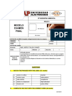 Modelo Examen Final Ingles I 2016-1a