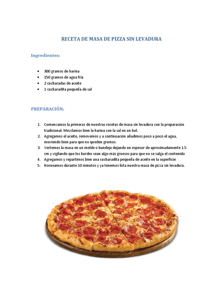 Masa De Pizza Sin Levadura Fcil Recetas De Cocina 20