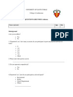 Questionnaire Form (Athletes)