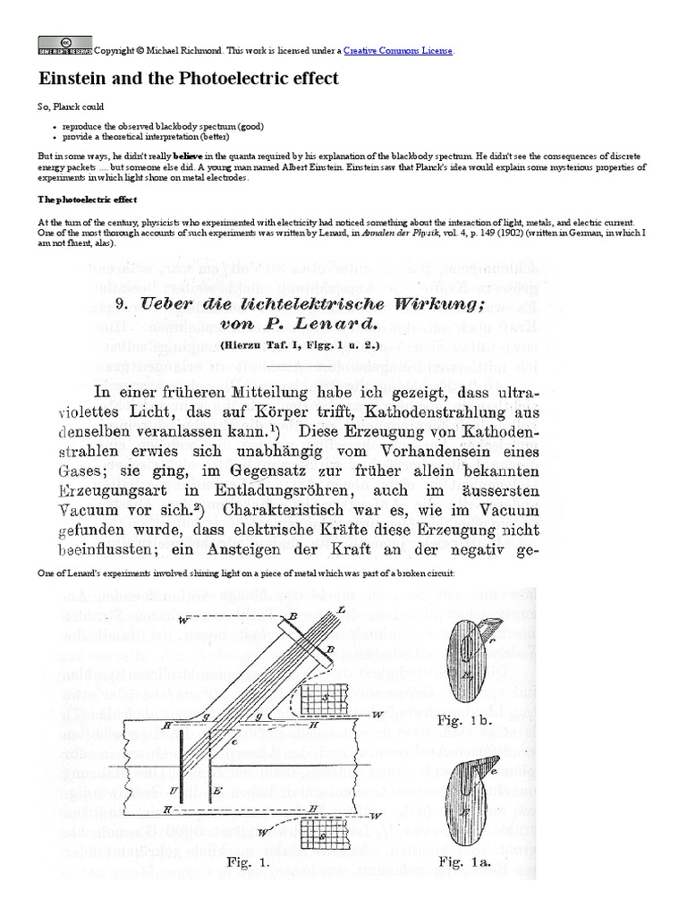 Einstein research paper on photoelectric effect image