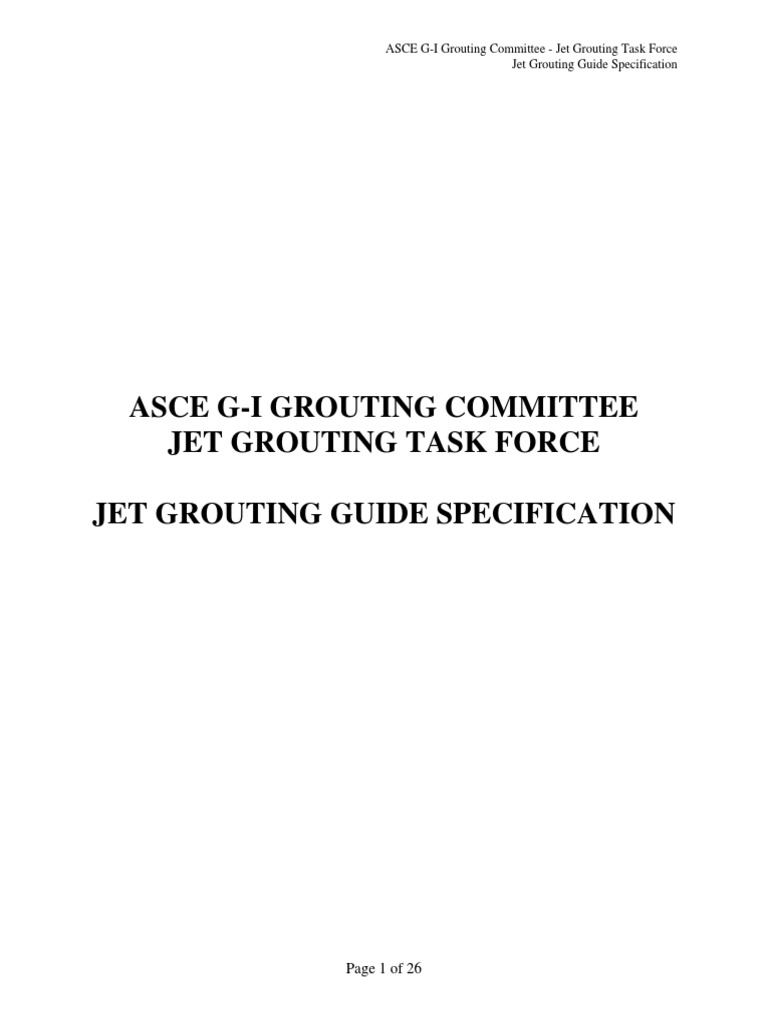 Jet Grouting Guide Specification | PDF | Specification (Technical ...