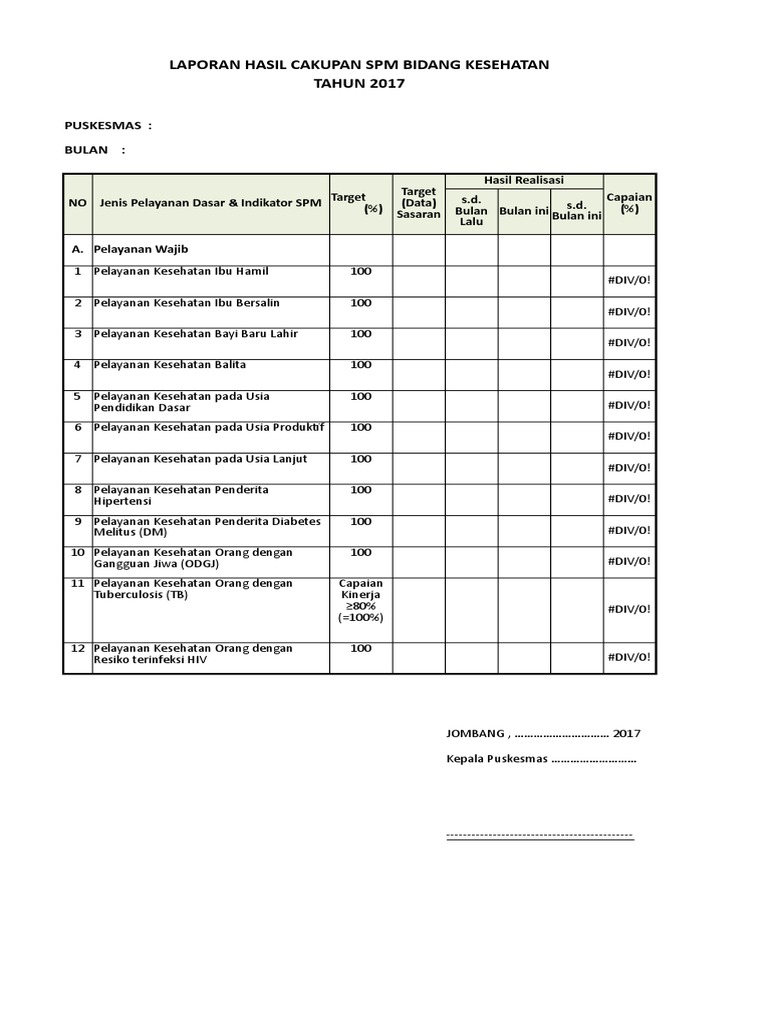 Format Laporan SPM 2017