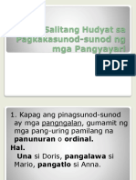 Mga Salitang Hudyat Sa Pagkakasunod-Sunod NG Mga Pangyayari