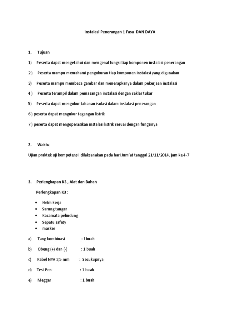 Contoh Laporan Kerja Praktek Instalasi Listrik Kumpulan