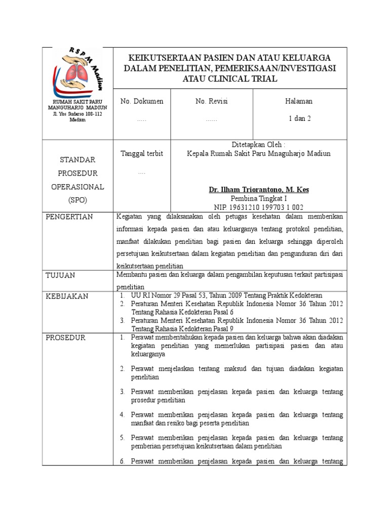 Contoh Informed Consent Penelitian Klinik | PDF | Sains & Matematika
