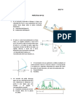 Práctica de dinámica sobre velocidad, aceleración, fuerzas y fricción de objetos en movimiento