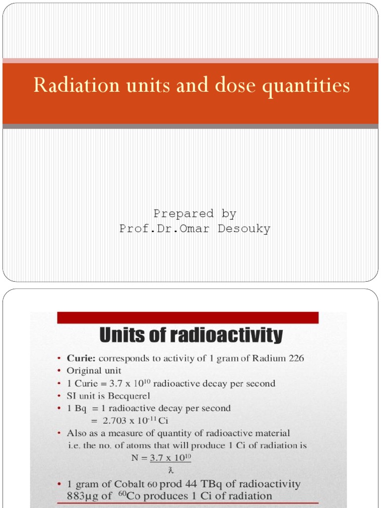 Radiation Units And Quantities Pdf