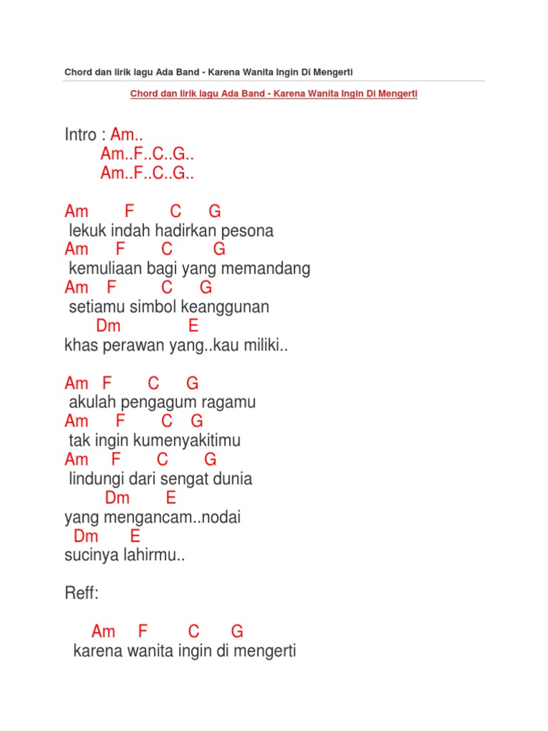 Chord Lagu Zivilia