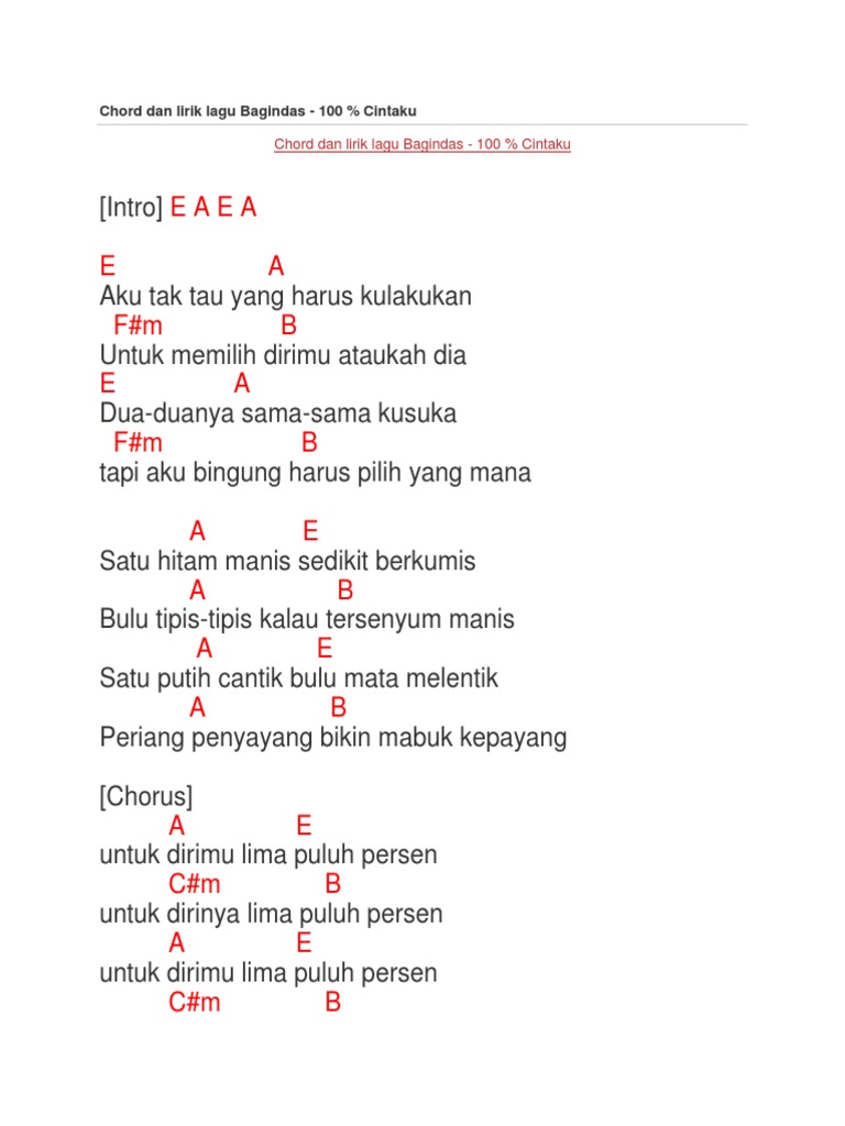 Chord kusuka dirinya