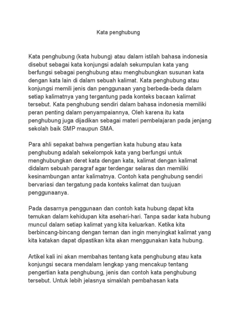 Kata Penghubung